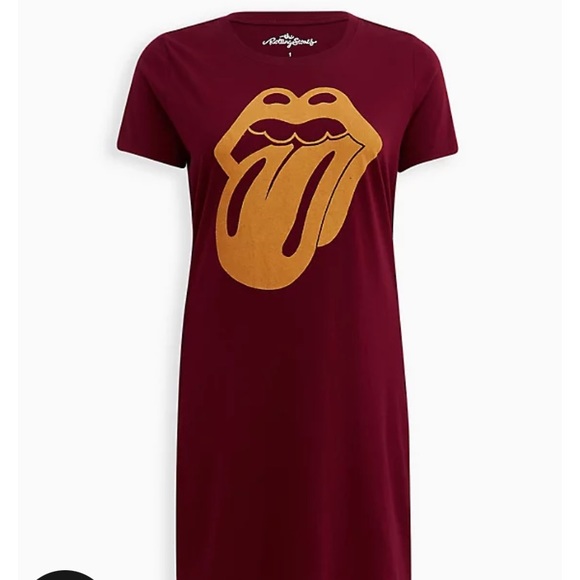 Split tunic tee wine/maroon color Rolling Stones - Picture 1 of 4